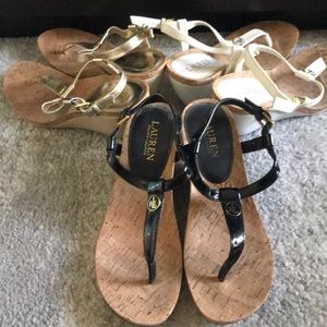 3 for 1 Lauren Ralph wedge sandals